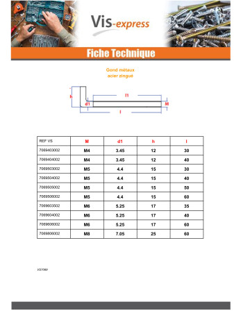 1 x Haken Metalle M5X30 Mit Gewinde 12 Verzinkt