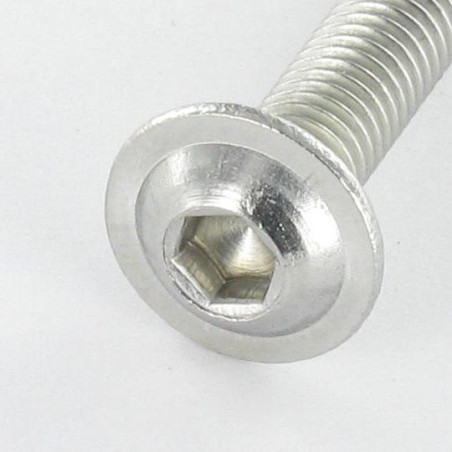 1 x Metallschrauben Flachrundschraube mit Innensechskant Kreuzschlitz mit Flansch M5x14 Schraubenschlüssel 3 Edelstahl A2