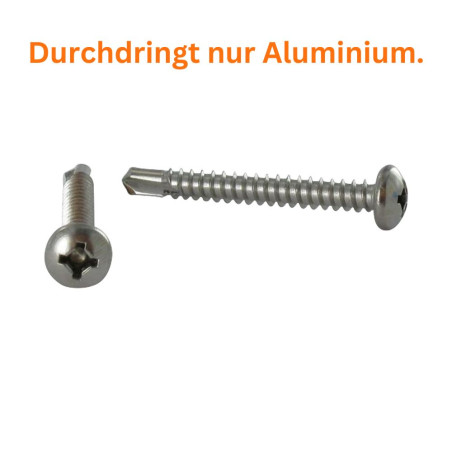 1 x Selbstbohrende Schrauben Zylindrischer Flachkopf Vierkant-Kopf Phillips 4,8 x 16 SQ2+PH2 Edelstahl A2