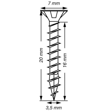 1 x Spax T-STAR MEHR Senkkopfschraube T15 Edelstahl A2 3,5 x 20 Gesamtgewinde