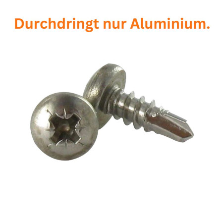 1 x Selbstbohrende Schrauben Edelstahl A2 Zylindrischer Halbrundkopf Pozi 2,9 x 13