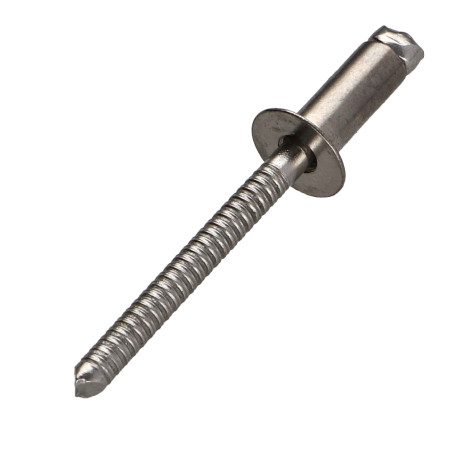 1 x Blindniet Voll Edelstahl Senkkopfschraube 4,8 x 16 Klemmdicke 9 für 11