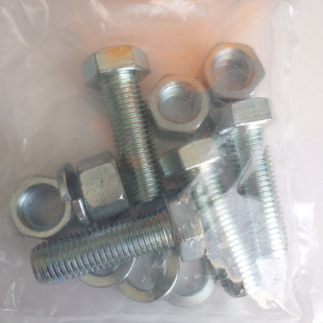1 x Tüte 4 Metallschrauben Sechskantkopf M16X50 4 Muttern 4 Scheiben/Unterlegscheibe Federringe