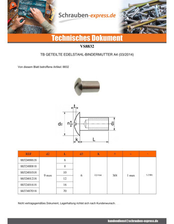 1 x Schraube FENSTER Flachkopf Gespalten M4/6...