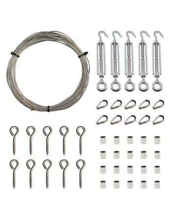 1 x Kit 30 Meter Edelstahlkabel Durchmesser 2