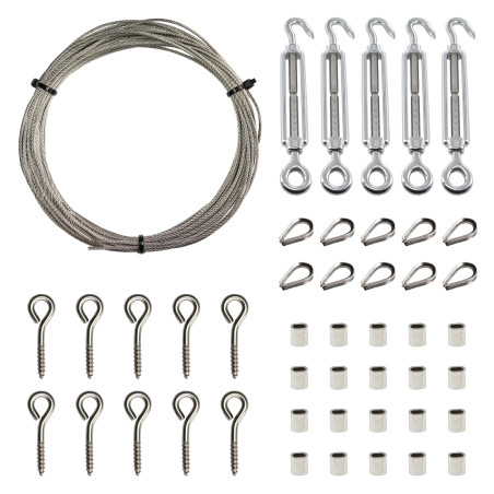 1 x Kit 30 Meter Edelstahlkabel Durchmesser 2