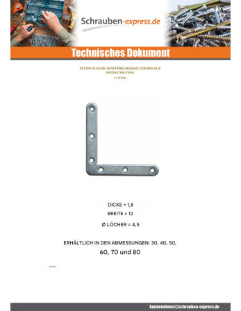 1 x Halterungen Flach Verstärkung Spitze RUNDEN...