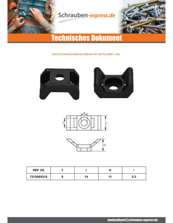 1 x UNTERSTÜTZUNG WAND schwarzes Nylon LINK BIS...