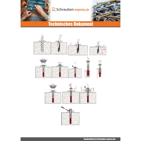 1 x Betonschraube Senkkopfschraube FISCHER ULTRACUT FBS II SK 8x80 Edelstahl A4