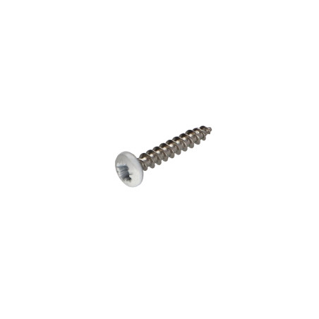 1 x Spanplattenschrauben Edelstahl A2 Rundkopf Pozi 3,5 x 20 Weißer Lack