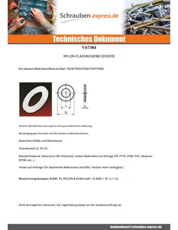 1 x Scheiben/Unterlegscheibe Flach natürlich...