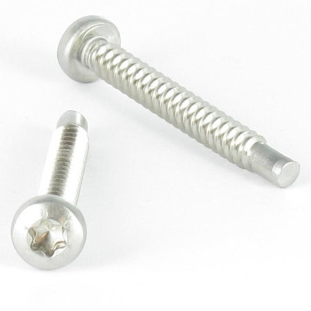 1 x Blechschraube breitem gewölbtem kopf 4,2 x 35 Edelstahl A2 T20 Pilot Spitze