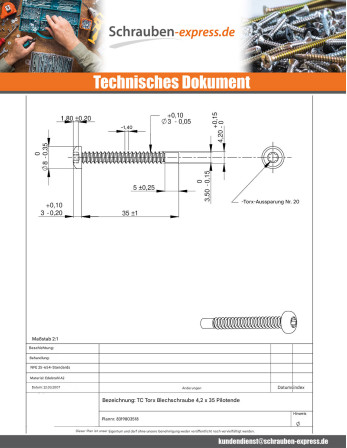 1 x Blechschraube breitem gewölbtem kopf 4,2 x...