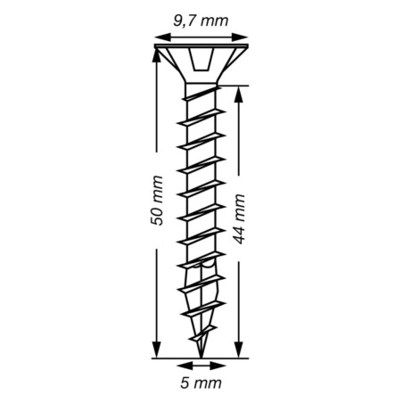 1 x Spax T-STAR MEHR Senkkopfschraube T20 Edelstahl A2 5x50 Gesamtgewinde