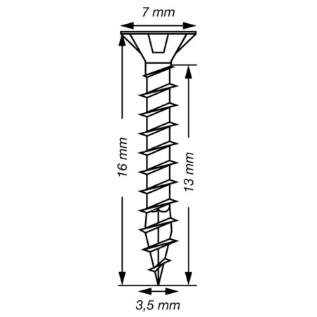 1 x Spax T-STAR MEHR Senkkopfschraube T15 Edelstahl A2 3,5 x 16 Gesamtgewinde