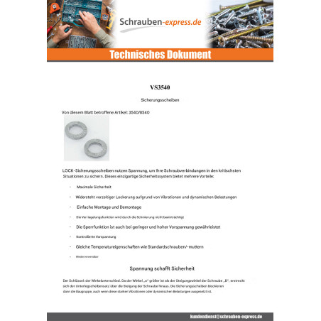 1 x Scheiben/Unterlegscheibe NORD-LOCK ® M18 Edelstahl A4