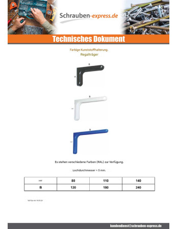 1 x Halterungen 140x240 Kunststoff RAL6029