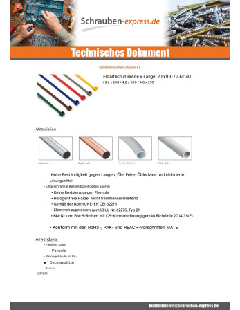 1 x Schlauchschelle Nylon Grün 4,8 x 290