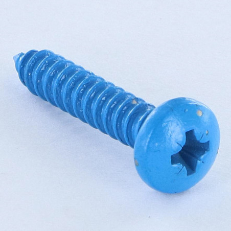 1 x Blechschraube Edelstahl A2 breitem gewölbtem kopf Pozi 4,8 x 25 Blau RAL5012