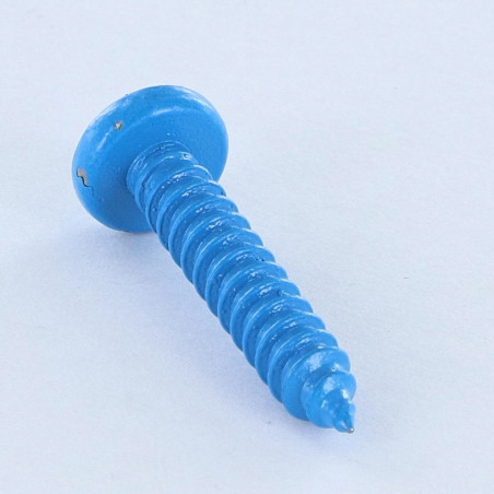 1 x Blechschraube Edelstahl A2 breitem gewölbtem kopf Pozi 4,8 x 25 Blau RAL5012