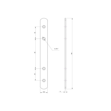 1 x Schraube MONTAGE Flach 19,5 x 190 Verzinkt