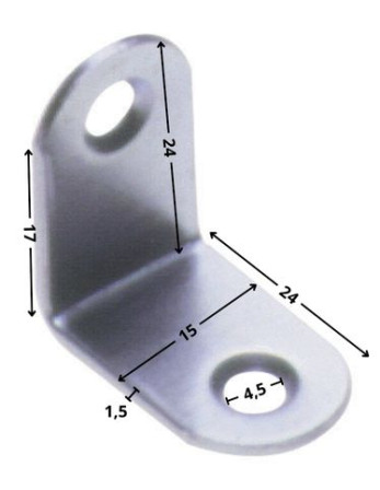 1 x Halterungen 24x24x15 2 Löcher Durchmesser...