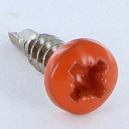 1 x Selbstbohrende Schrauben Edelstahl A2 Zylindrischer Halbrundkopf Pozi 3,5 x 13 RAL2001 ORA