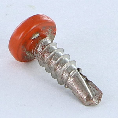 1 x Selbstbohrende Schrauben Edelstahl A2 Zylindrischer Halbrundkopf Pozi 3,5 x 13 RAL2001 ORA