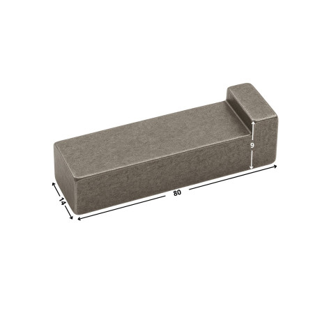1 x Keil mit Absatz Rohstahl 14x9 Länge 80
