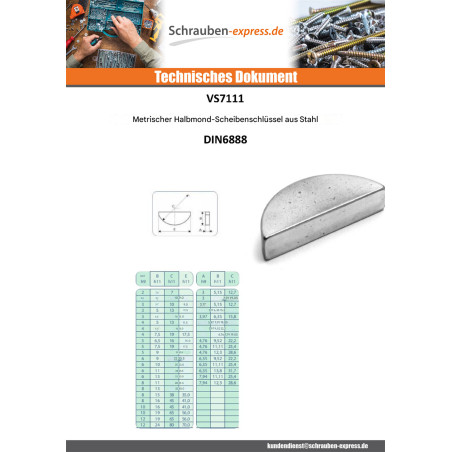 1 x Passfeder halbrund Rohstahl 5x10 Länge 25
