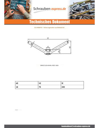 1 x Flügelmutter M20 Edelstahl A4
