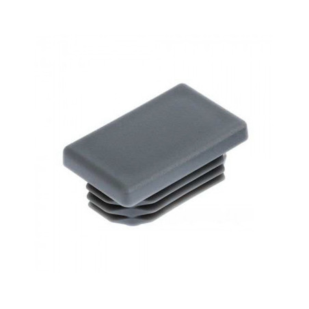 1 x Rechteckige Kappe für Tube 120x25 Rohrwandstärke 1,5 für 3 Schwarzes Polyethylen
