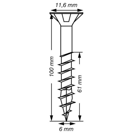 1 x Spax T-STAR MEHR Senkkopfschraube T30 Edelstahl A2 6x100 Mit Gewinde 61