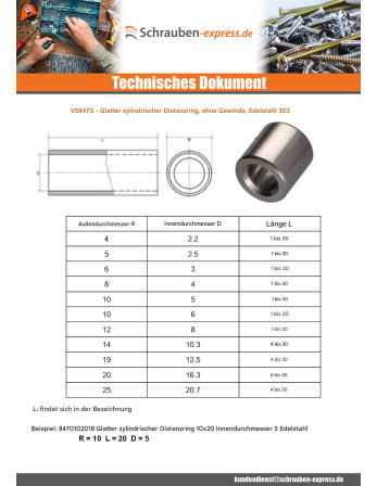 1 x Kupplungsmutter Zylindrisch Glatt 10x2...