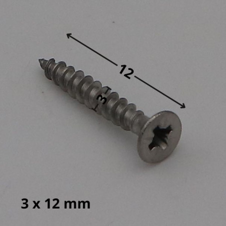 1 x Spanplattenschrauben Edelstahl A2 Senkkopfschraube Pozi 3x12 Mikroschrauben