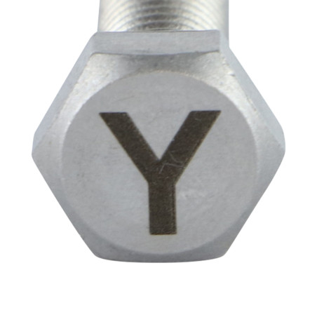 1 x Metallschrauben Sechskantkopf 8x35 Edelstahl A4 mit Buchstabengravur "Y"