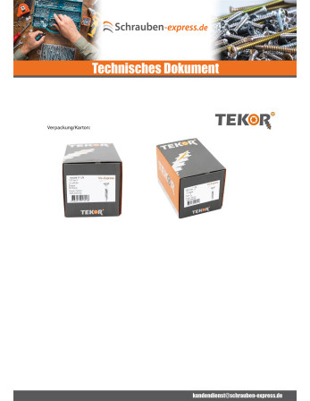 1 x Terrassenschrauben TEKOR Senkkopfschraube...