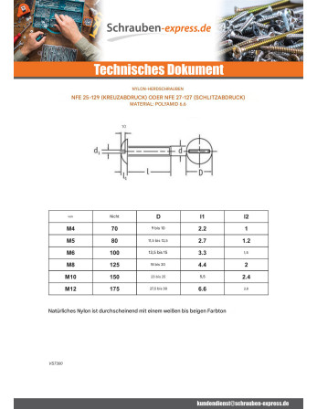1 x Schraube Flachrundkopfschraube natürlich...