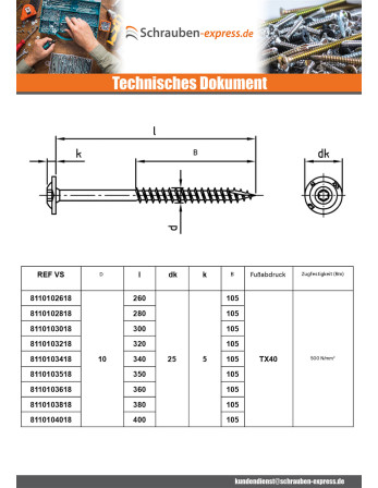 1 x Spanplattenschrauben Edelstahl A2 4x20 T20...
