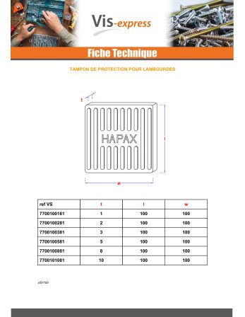 1 x Los von 18 Balkenschutzpolster 100x100x10 EPDM