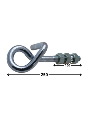 1 x Haken SWING +3 Muttern Verzinkt M12x250