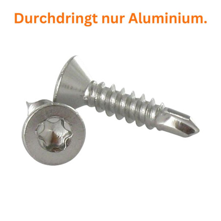 1 x Selbstbohrende Schrauben Edelstahl A2 Senkkopfschraube 3,9 x 13 T15