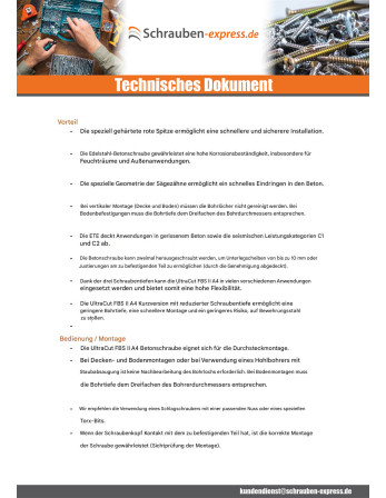 1 x Betonschraube Sechskantkopf FISCHER...