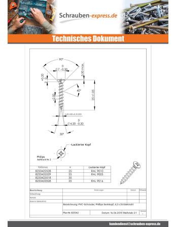 1 x Schraube für Kunststoff Edelstahl A2...