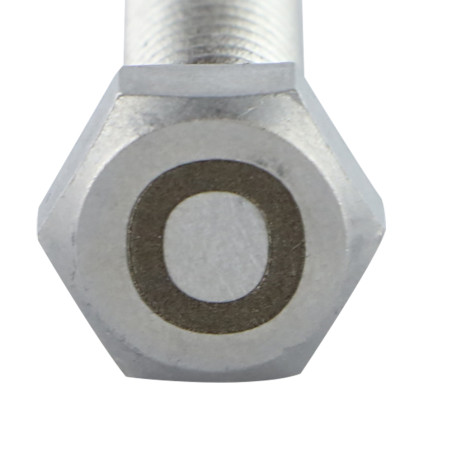 1 x Metallschrauben Sechskantkopf 8x35 Edelstahl A4 mit Buchstabengravur "O"