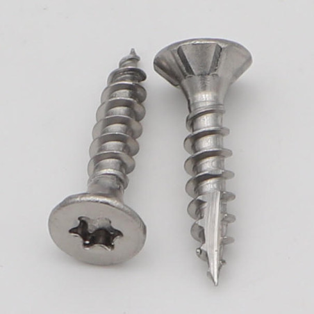 1 x Spanplattenschrauben TEKOR Edelstahl A2 Senkkopfschraube Gezahnt T25 5x20 Gesamtgewinde cut Bohrspitze mit Typ 17