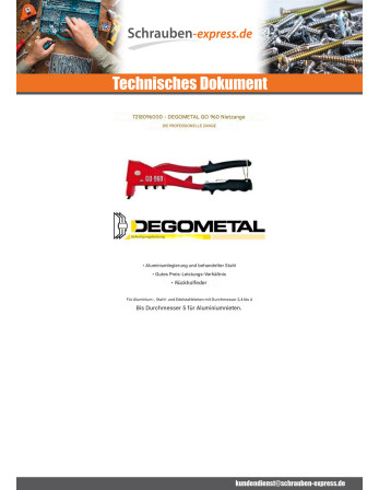 1 x DEGOMETAL GO Nietzange 960