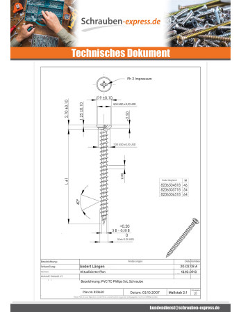 1 x Schraube für Kunststoff Edelstahl A2...
