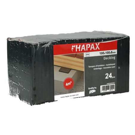 1 x Los von 24 Balkenschutzpolster 100x100x8 EPDM