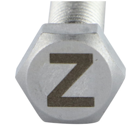 1 x Metallschrauben Sechskantkopf 8x35 Edelstahl A4 mit Buchstabengravur "Z"